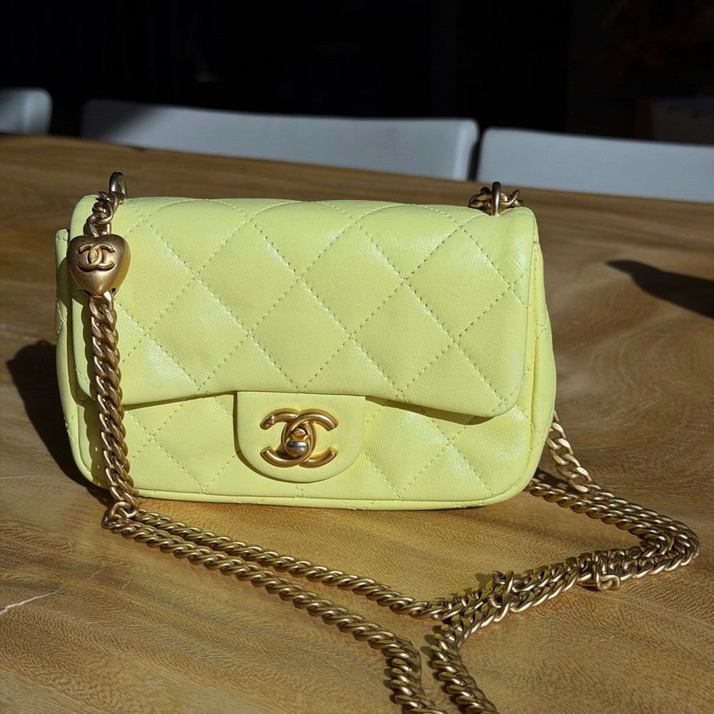 CHANEL Lemon Quilted Crossbody Bag